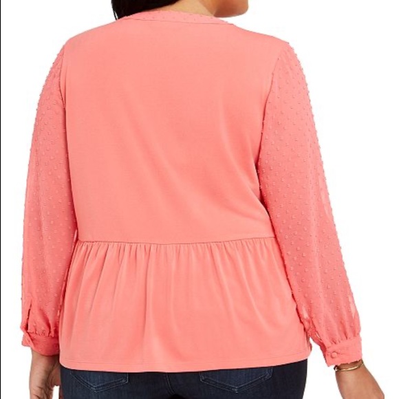 CHARTER CLUB PLUS SIZE CLIP DOT BLOUSE - Picture 2 of 3